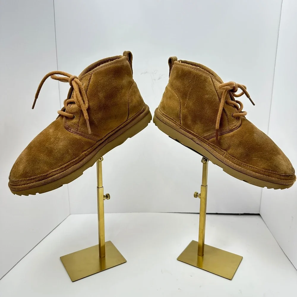UGG Neumel Suede Lace Up Chukka Boots Chestnut Brown‎ Women Ankle Booties